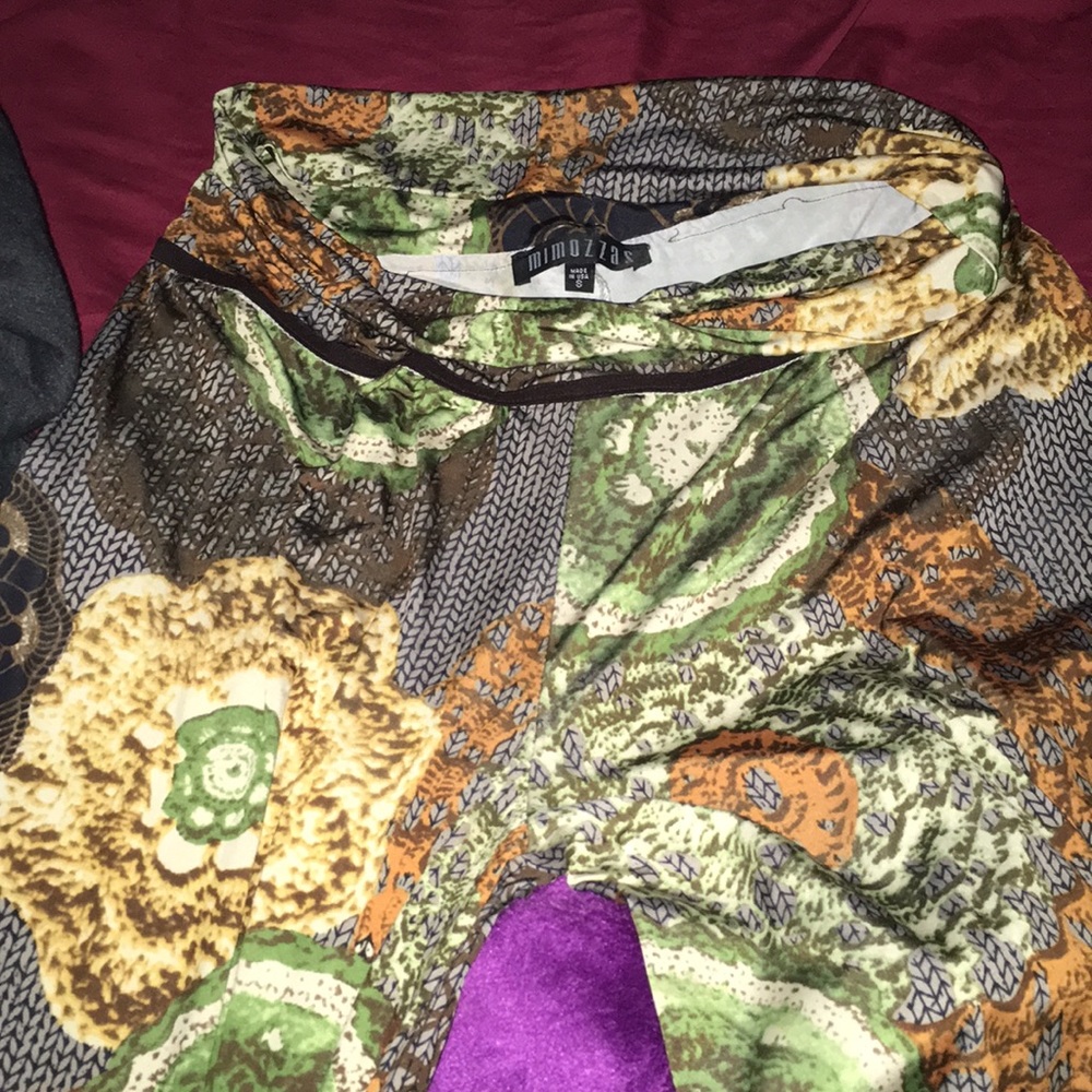 Silk flare sweat pants or dress pants stretch